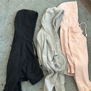 Three Brandy melville/john galt cropped hoodies.